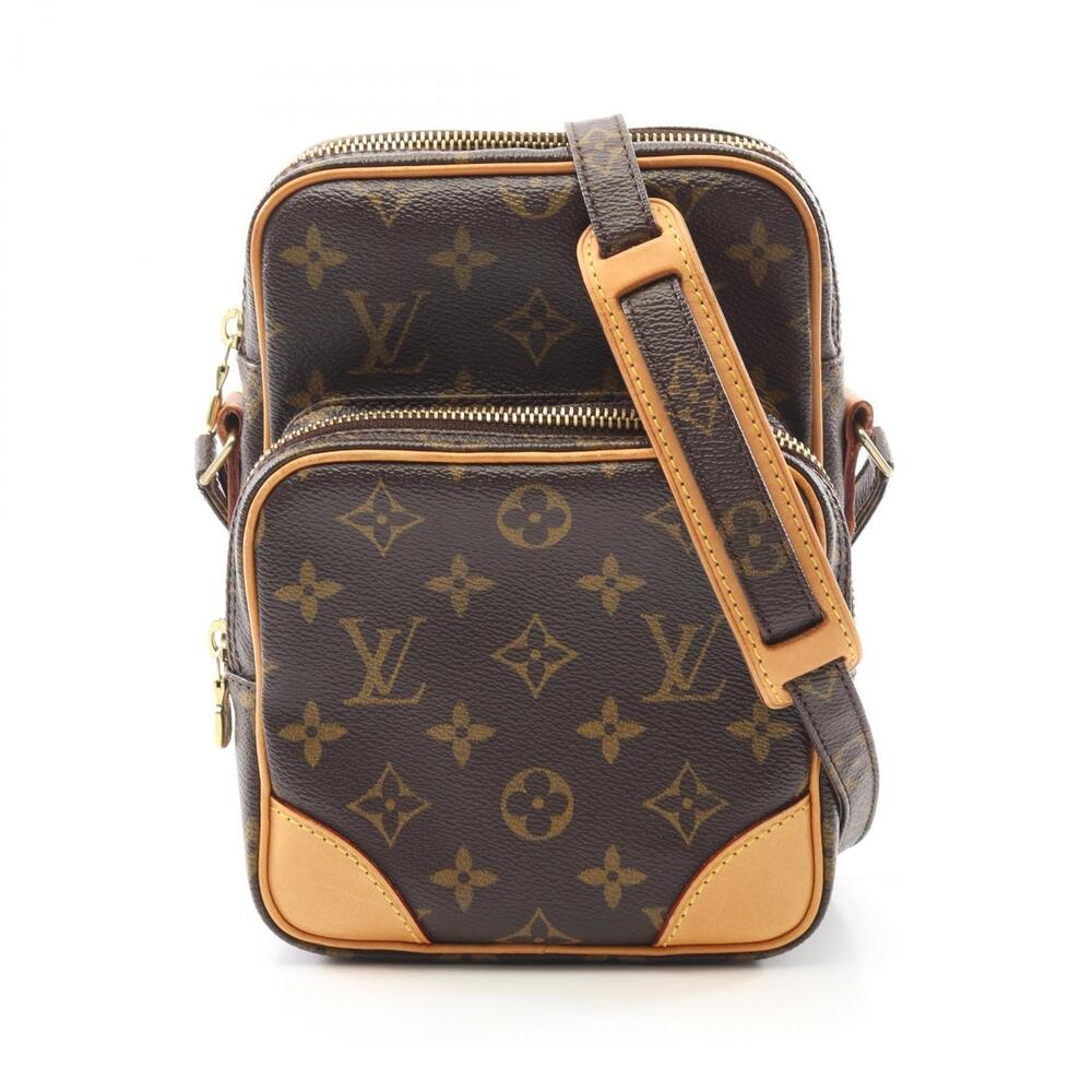 Louis Vuitton Amazon Monogram Shoulder Bag Canvas Leather Brown